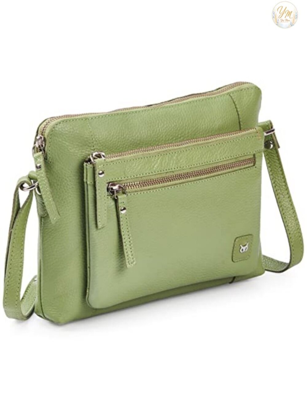 Genuine Pebbled Leather Crossbody Bag Small Adjustable Strap Women